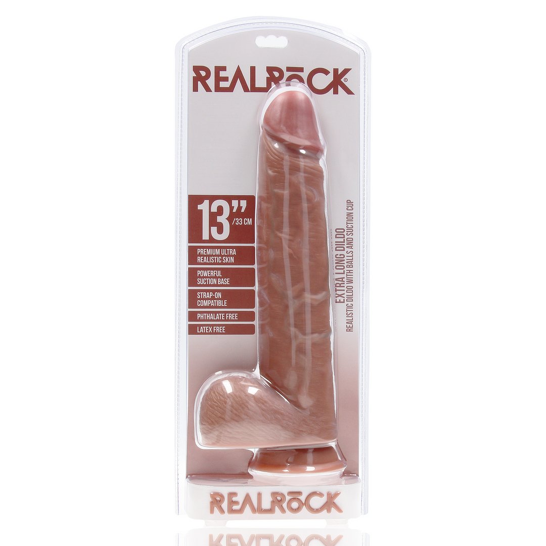 RealRock XL Dildo Met Ballen 33 cm - Bruin - EroticToyzRealistische Dildo'sRealRock by Shots