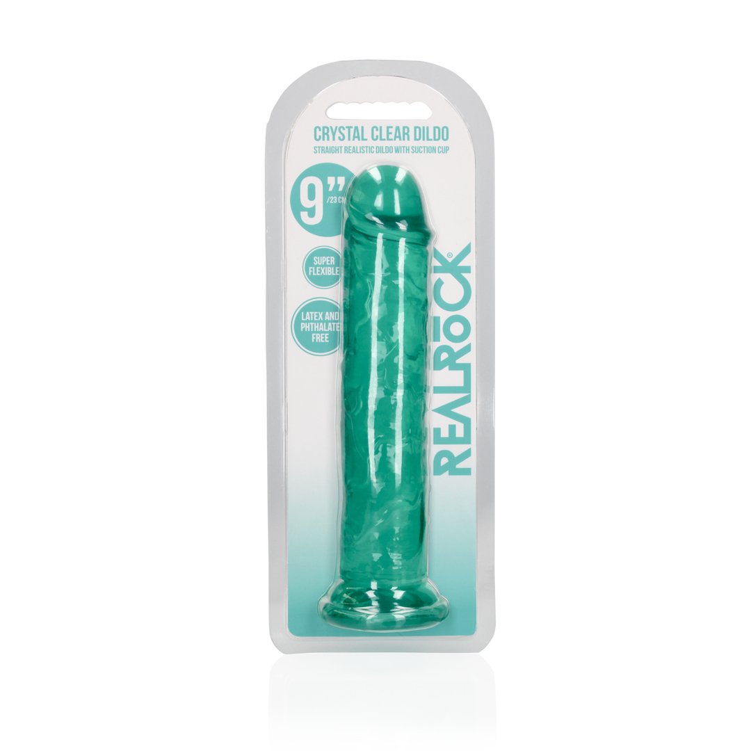 Rechte Realistische Dildo met Zuignap - 23 cm Transparant - EroticToyzProducten,Toys,Dildos,Realistische Dildo's,,RealRock by Shots