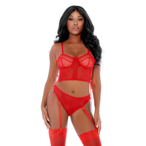 Ring Me Up - Sexy Bustier Set - XL - EroticToyzProducten,Lingerie,Lingerie voor Haar,2 - Delige Set,Outlet,,VrouwelijkForplay