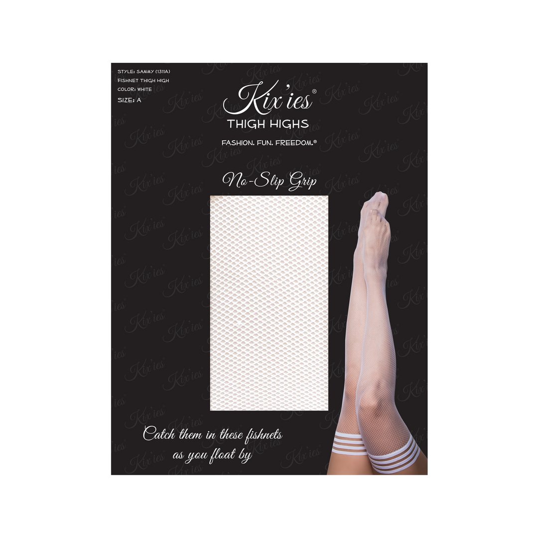 Sammy - Dijhoge Kousen - A - Wit - No - Slip - Grip - Comfort voor de Hele Dag - EroticToyzProducten,Lingerie,Accessoires Lingerie,Kousen,,VrouwelijkKix'ies