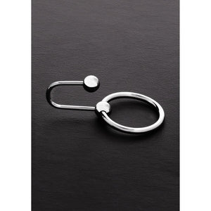 'Shots Steel Cock Ring met Stalen Urethraal Plug - 28mm' - EroticToyzCockringenSteel by Shots