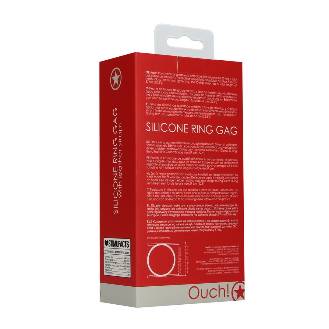 Silicone O - Ring Gag met Leren Banden - Comfortabele Beperking - EroticToyzProducten,Toys,Fetish,Gags,,Ouch! by Shots