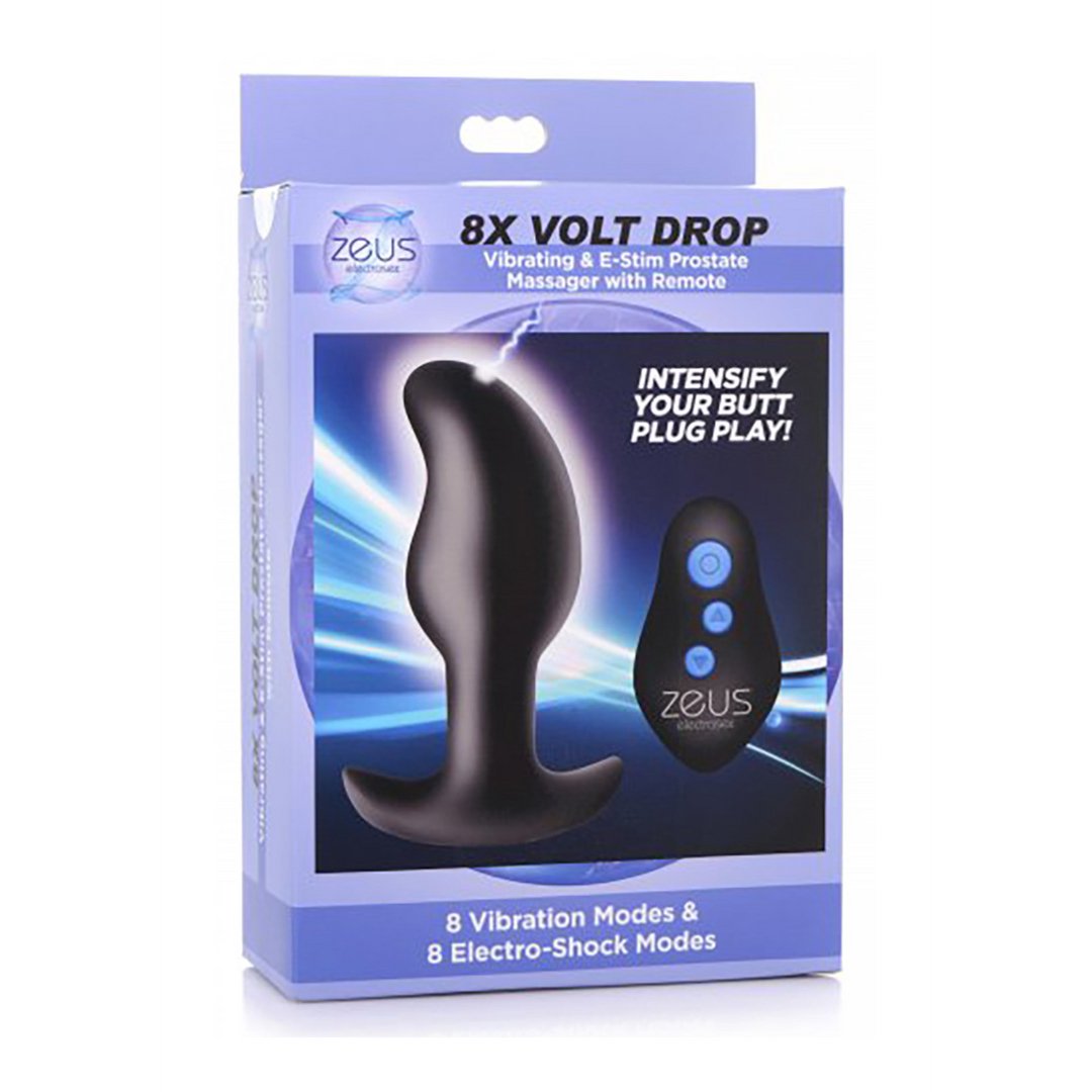 'Silicone Prostaat Massager met Vibratie en E - Stim + Afstandsbediening - Zwart' - EroticToyzProstaatstimulatorenXR Brands