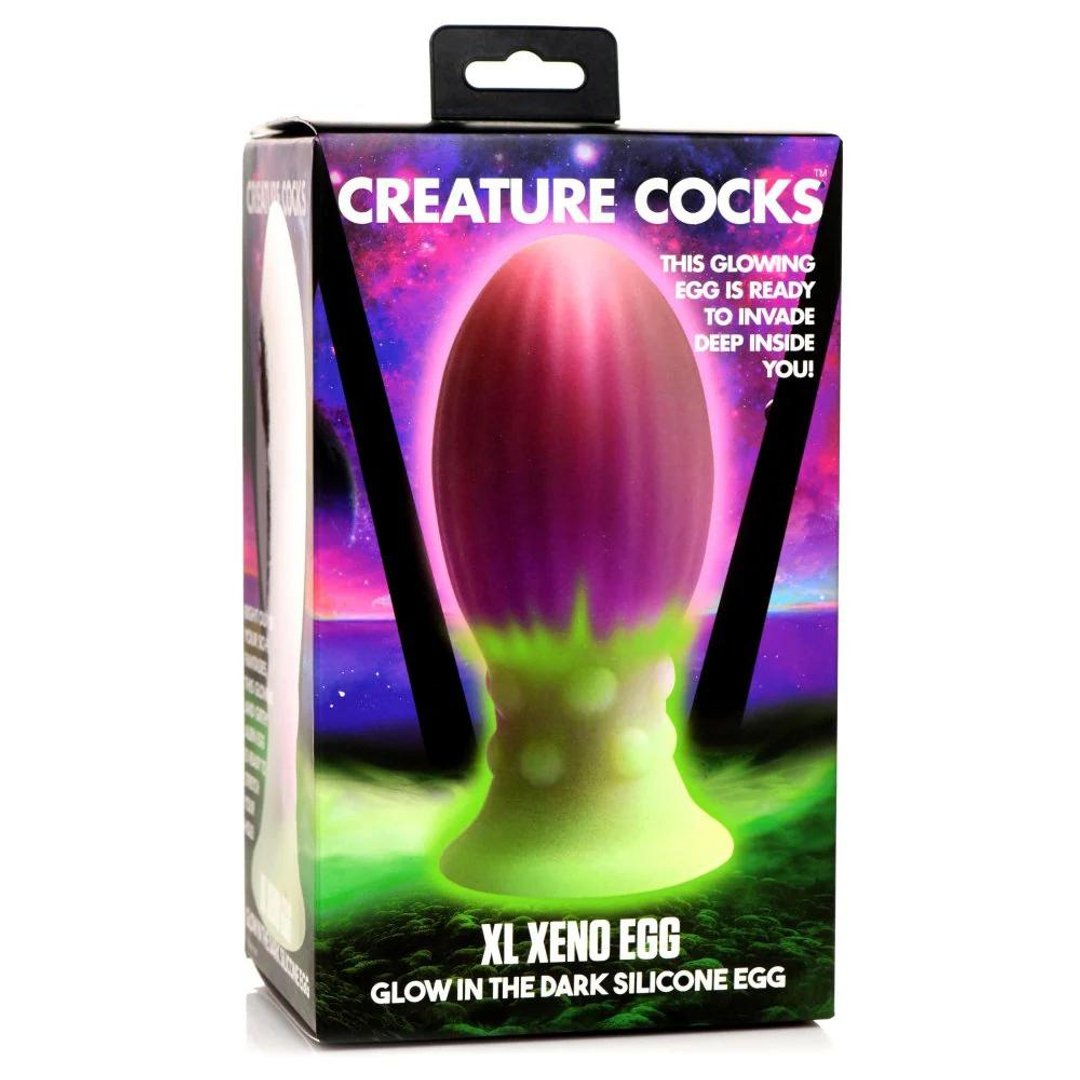 Siliconen Ei Glow - In - The - Dark XL - Roze/Paarse Glitters - EroticToyzNiet - Fallische Dildo'sXR Brands