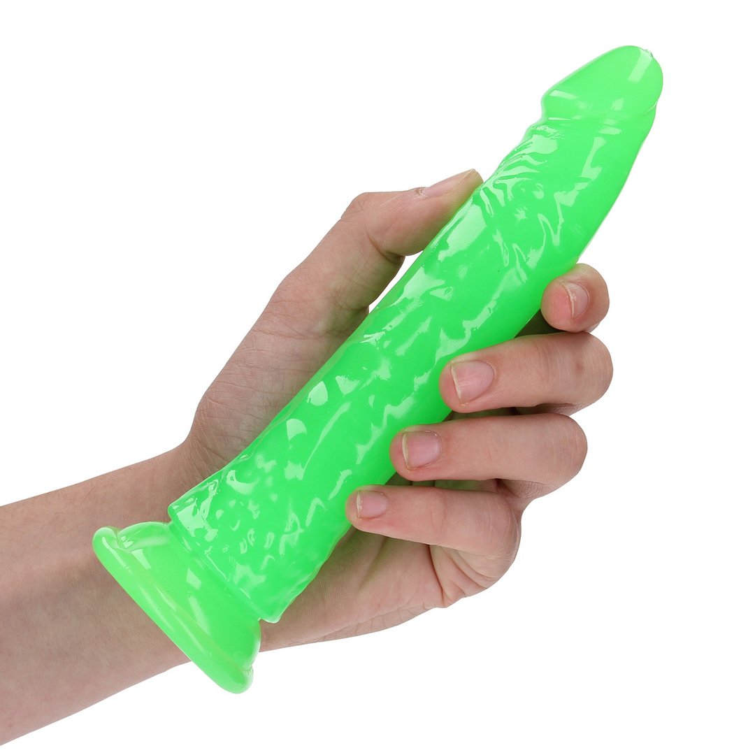 Slanke Realistische Dildo met Zuignap - 18 cm - Glow in the Dark - EroticToyzProducten,Toys,Dildos,Realistische Dildo's,,RealRock by Shots