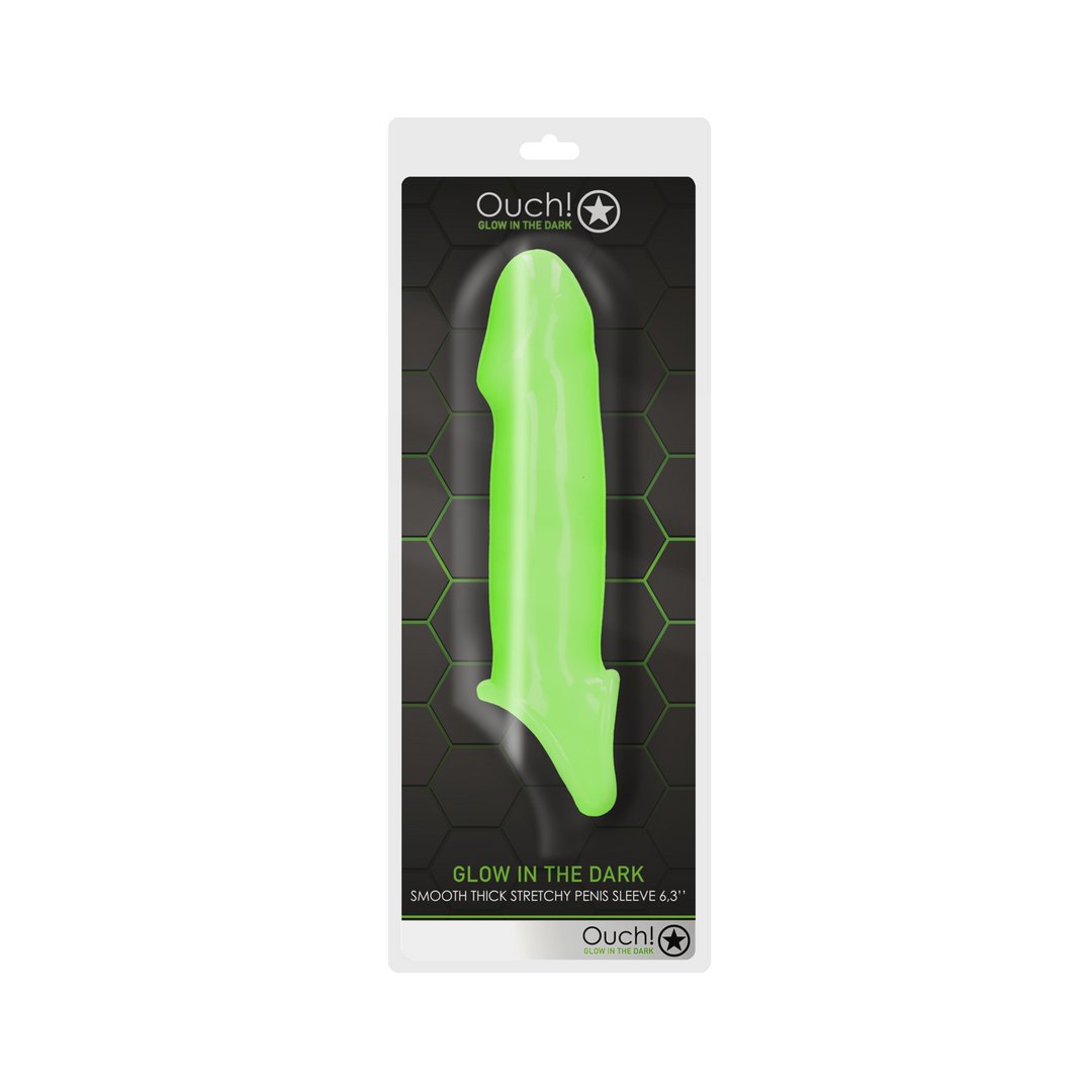 Soepele Dikke Rekbare Penisomhulsel - Glow in the Dark voor Extra Opwinding - EroticToyzProducten,Toys,Toys voor Mannen,Penis Sleeve,,MannelijkOuch! by Shots