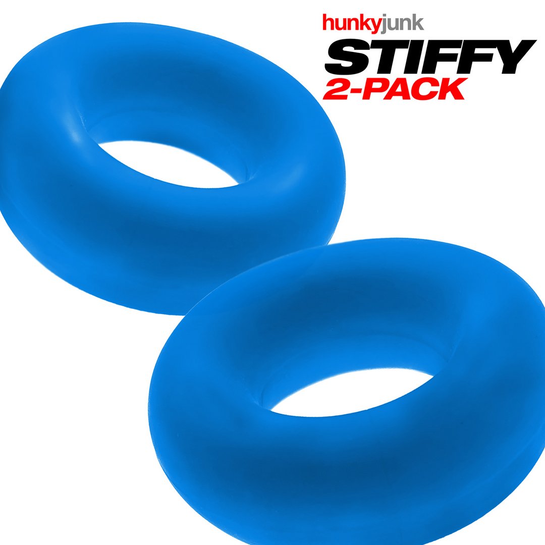 Stiffy NoRoll Cockrings 2 - Pack - Teal Ice - EroticToyzCockringenHunkyjunk