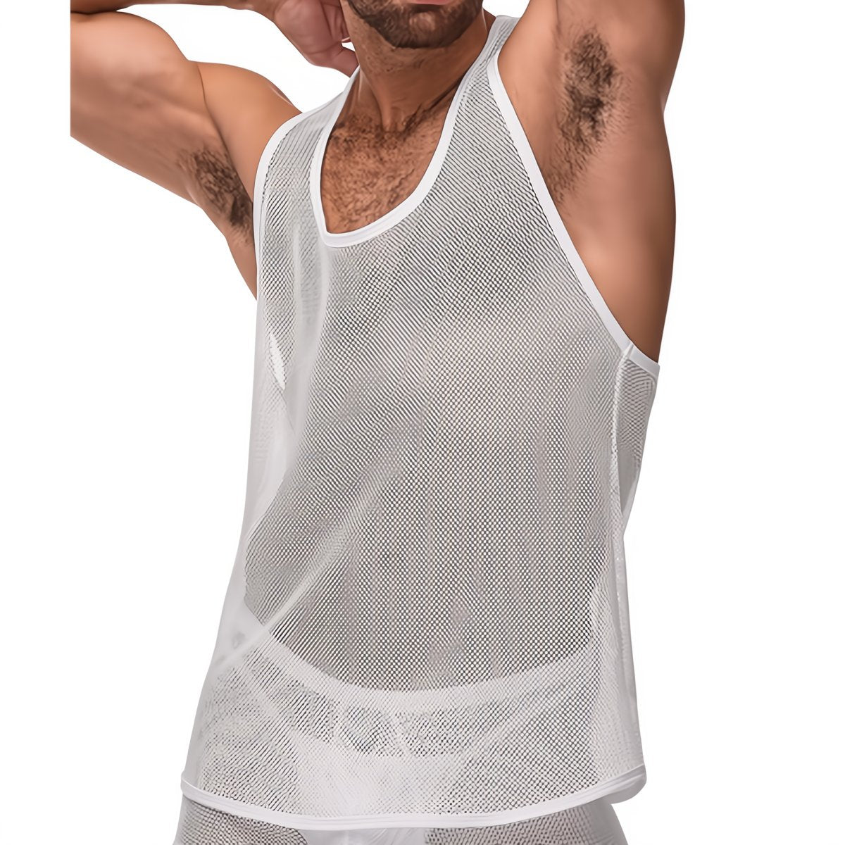 Tank Top - M - White - EroticToyzProducten,Lingerie,Lingerie voor Hem,T - Shirts / Tops,,MannelijkMale Power