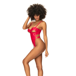 Teddy S Vinyl Bodysuit - Vurig Rood - EroticToyzBodysuits TeddiesMapalé