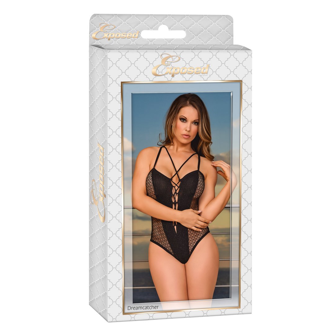 Teddy with Click Cross - XL - EroticToyzProducten,Lingerie,Lingerie voor Haar,Bodysuits Teddies,Outlet,,VrouwelijkMagic Silk