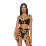 That's My Spot Cheetah Print Lingerie Set - XL - Black - EroticToyzProducten,Lingerie,Lingerie voor Haar,3 - Delige Set,Outlet,,VrouwelijkForplay