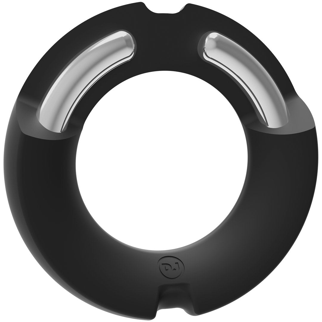 'The Paradox Silicone/Metaal Cock Ring 50 mm - Zwart' - EroticToyzCockringenDoc Johnson