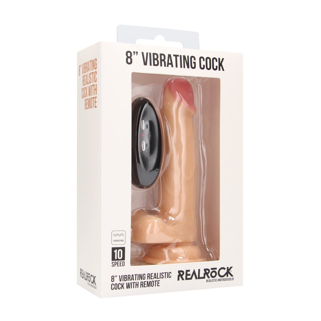 Trillende Realistische Dildo met Scrotum - 20 cm - EroticToyzRealistische VibratorsRealRock by Shots