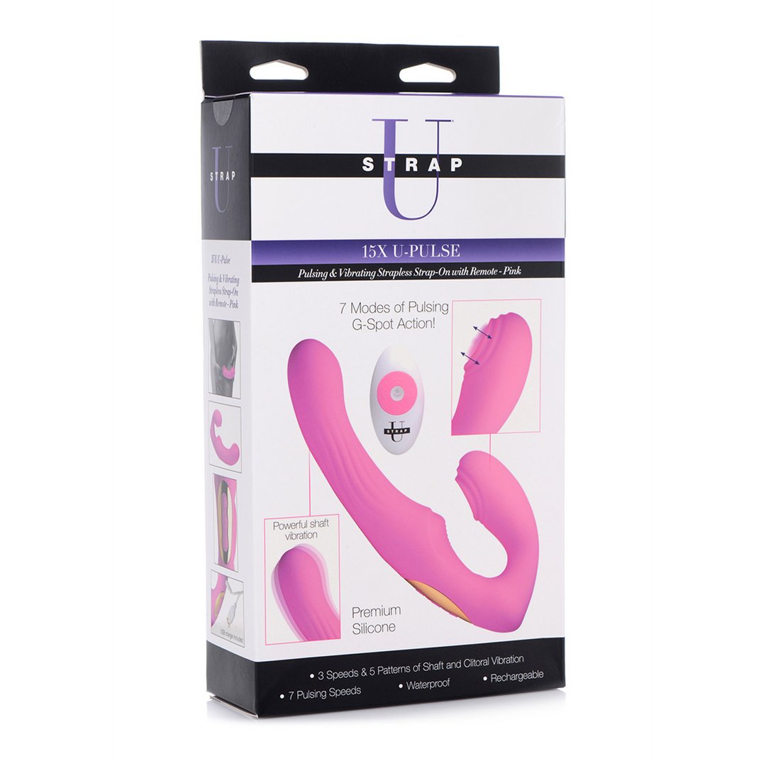 U - Pulse - Silicone Pulsating and Vibrating Strapless Strap - On - EroticToyzProducten,Toys,Vibrators,Strap On Vibrators,Strapless,,VrouwelijkXR Brands