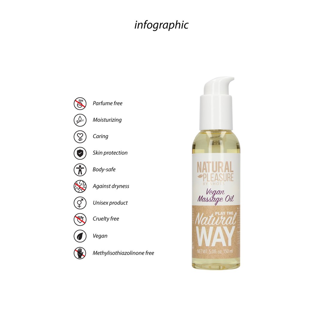 Vegan Massage Oil - 150 ml - EroticToyzProducten,Veilige Seks, Verzorging Hulp,Massage,Massage OliÃ«n,,GeslachtsneutraalNatural Pleasure by Shots