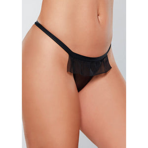 Verleidelijke Panty met Mesh Voorkant en Open Achterkant met Strikdetail - One Size - EroticToyzProducten,Lingerie,Lingerie voor Haar,Strings en Slipjes,,VrouwelijkAllure