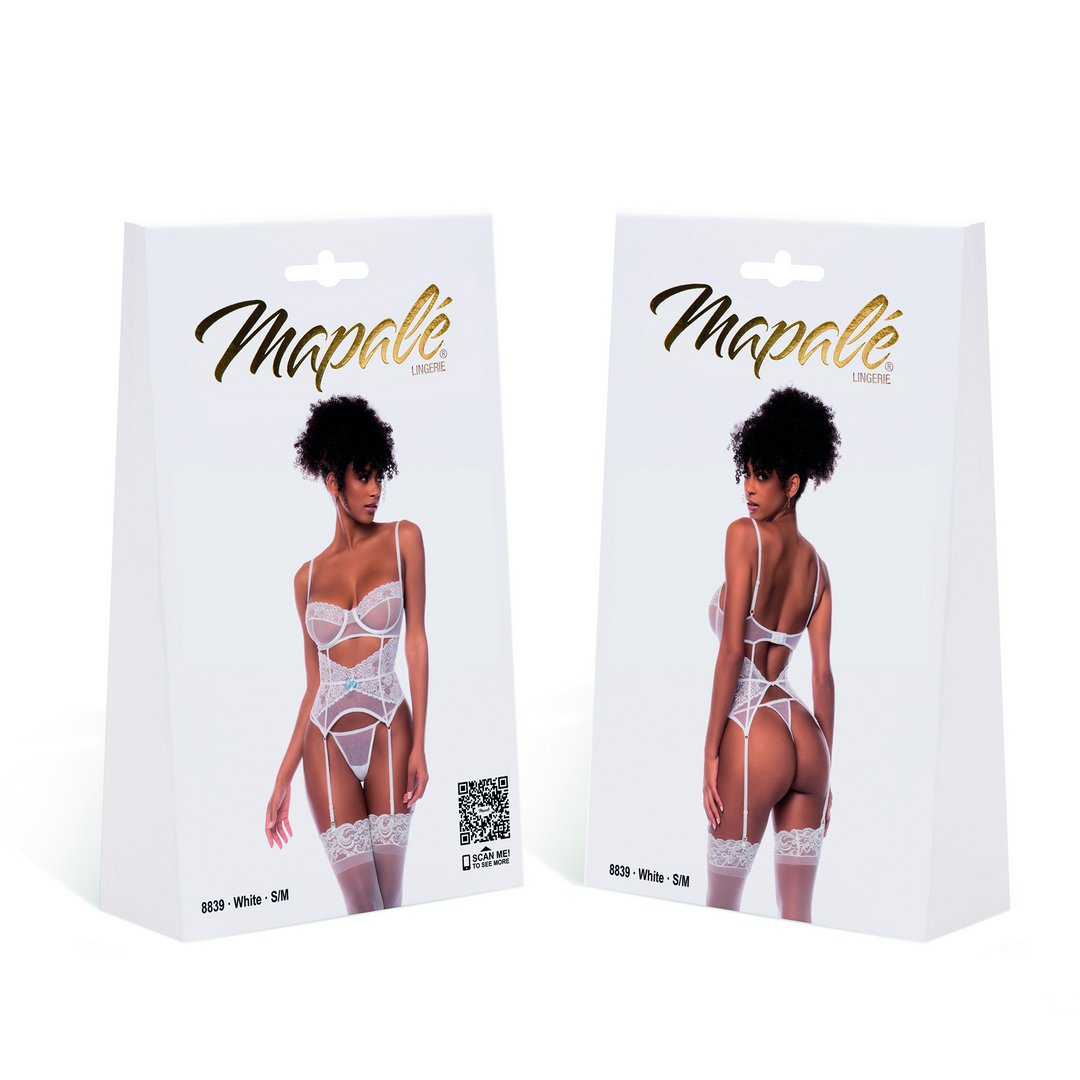 Verleidelijke Tweedelige Lingerieset - Wit S/M - EroticToyz2 - Delige SetMapalé