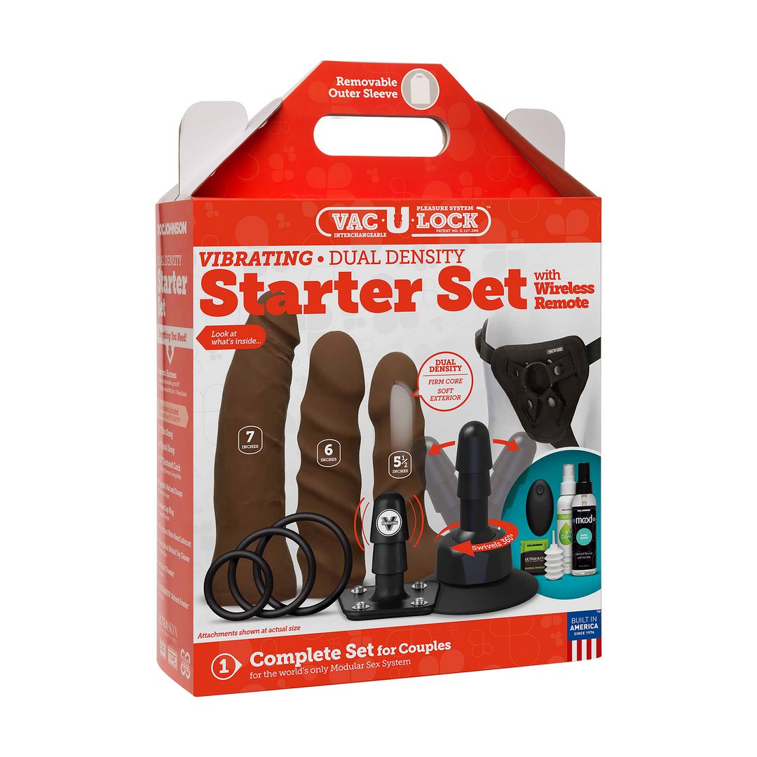 Vibrating Dual Density ULTRASKYN Toys Set + Remote Control - EroticToyzProducten,Toys,Dildos,Realistische Dildo's,Vibrators,Strap On Vibrators,Strap On Vibrators,Kits Sets,Sets voor Koppels,Toy Sets,,GeslachtsneutraalDoc Johnson