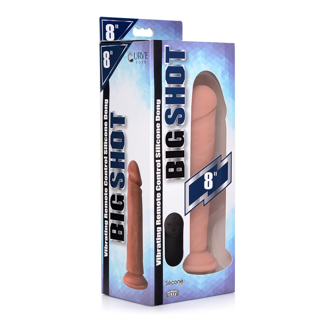 'Vibrating Silicone Dildo Met Afstandsbediening 20,5 cm - Zwart' - EroticToyzRealistische VibratorsCurve Toys