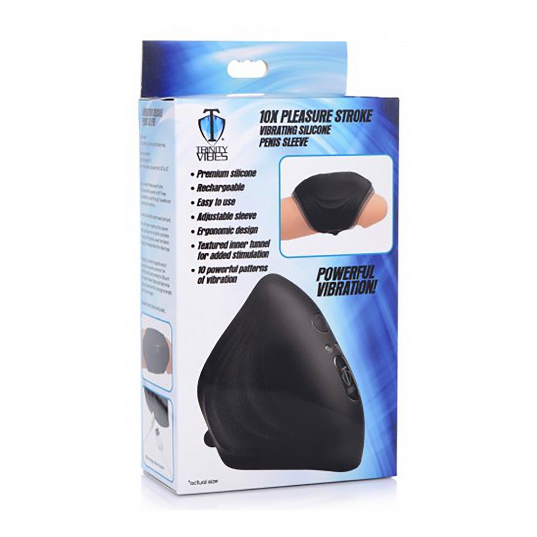 Vibrerende Siliconen Penis Sleeve - Pleasure Stroke - EroticToyzPenis SleeveXR Brands