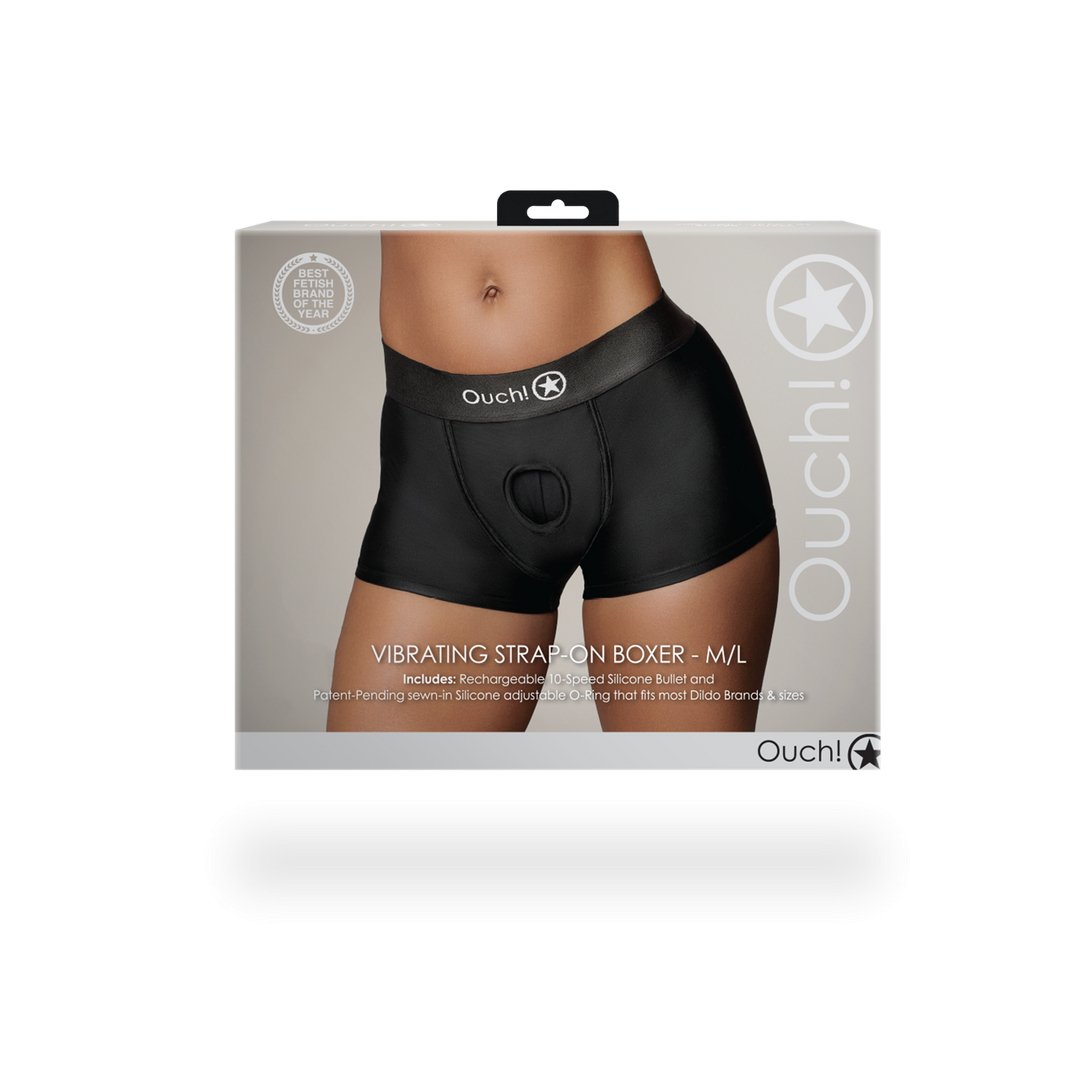 Vibrerende Strap - on Boxer - L - Zwart - EroticToyzVibrerende SlipjesOuch! by Shots