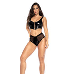 Vinyl Two Piece Set - XL Wet Black - EroticToyz2 - Delige SetMapalé