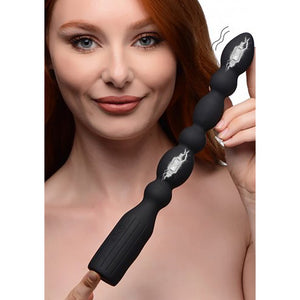 'Viper Beads Siliconen Anaal Kralen Vibrator Met 10 Standen - Zwart' - EroticToyzAnal BeadsXR Brands