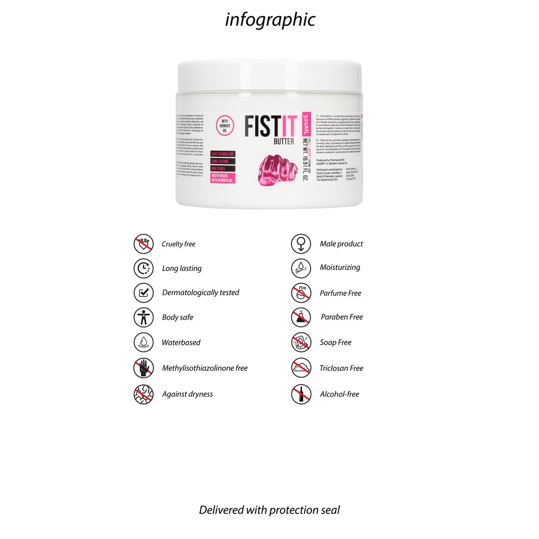 'Waterbased Sliding Butter 500 ml - Dermatologisch Getest' - EroticToyzGlijmiddelen op WaterbasisFist It by Shots