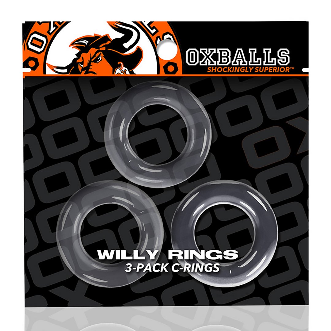 'Willy Stretchy Cockrings Set - 3 Stuks Transparant' - EroticToyzCockringenOxballs