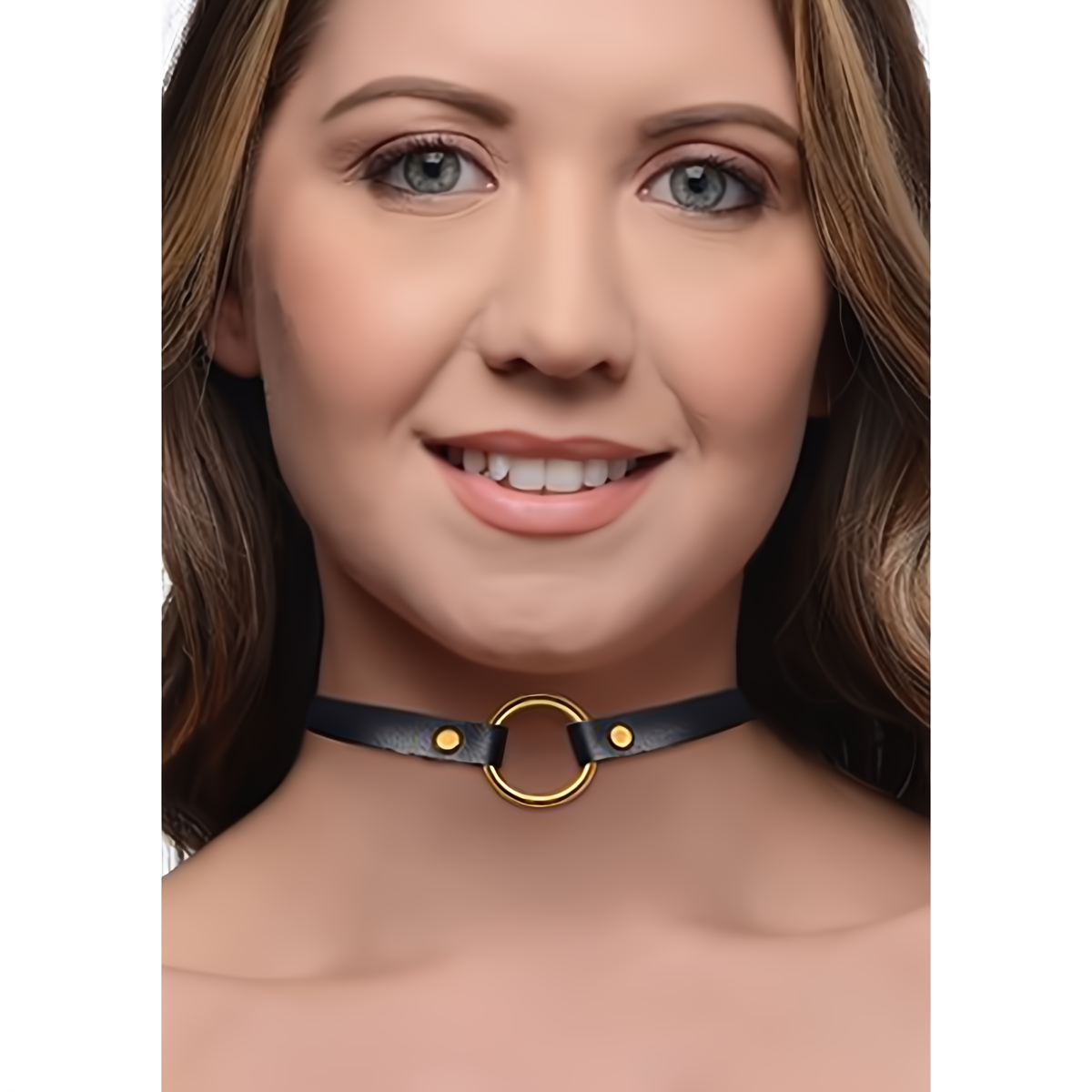 Posh Pet - Narrow Leather Collar with Gold Details