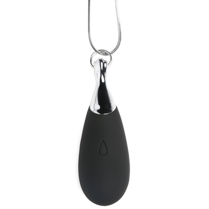 Vibrating Silicone Teardrop Necklace - Black