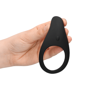 Vibrerende Cockring met Puntige Stimulator - Licorice Black