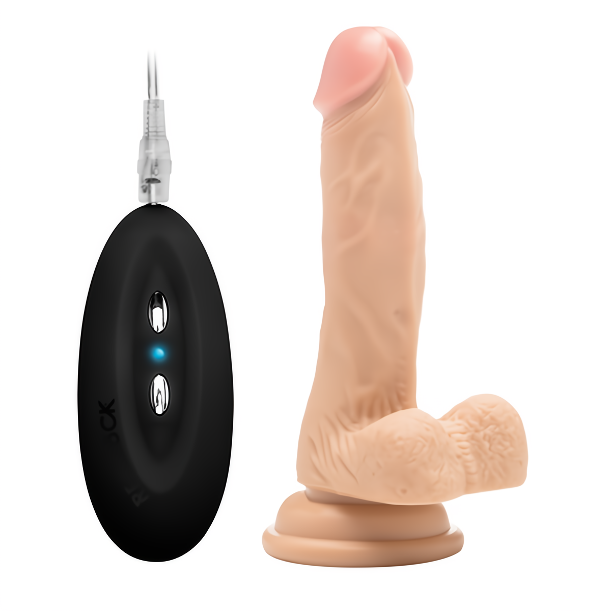 Vibrating Realistic Cock with Scrotum - 18 cm