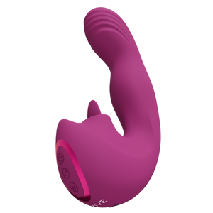 Yumi - Triple Motor G-Spot Finger Motion Vibrator and Flickering Tongue Stimulator - Pink